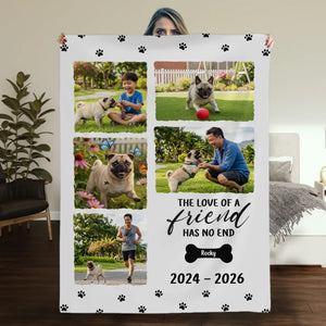 Custom Pug Lover Blanket - In Loving Memory Pet Tribute, 