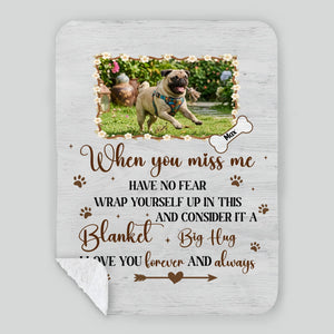 Custom Pug Lover Blanket With Picture - When You Miss Me, Have No Fear Gift | 89Prints