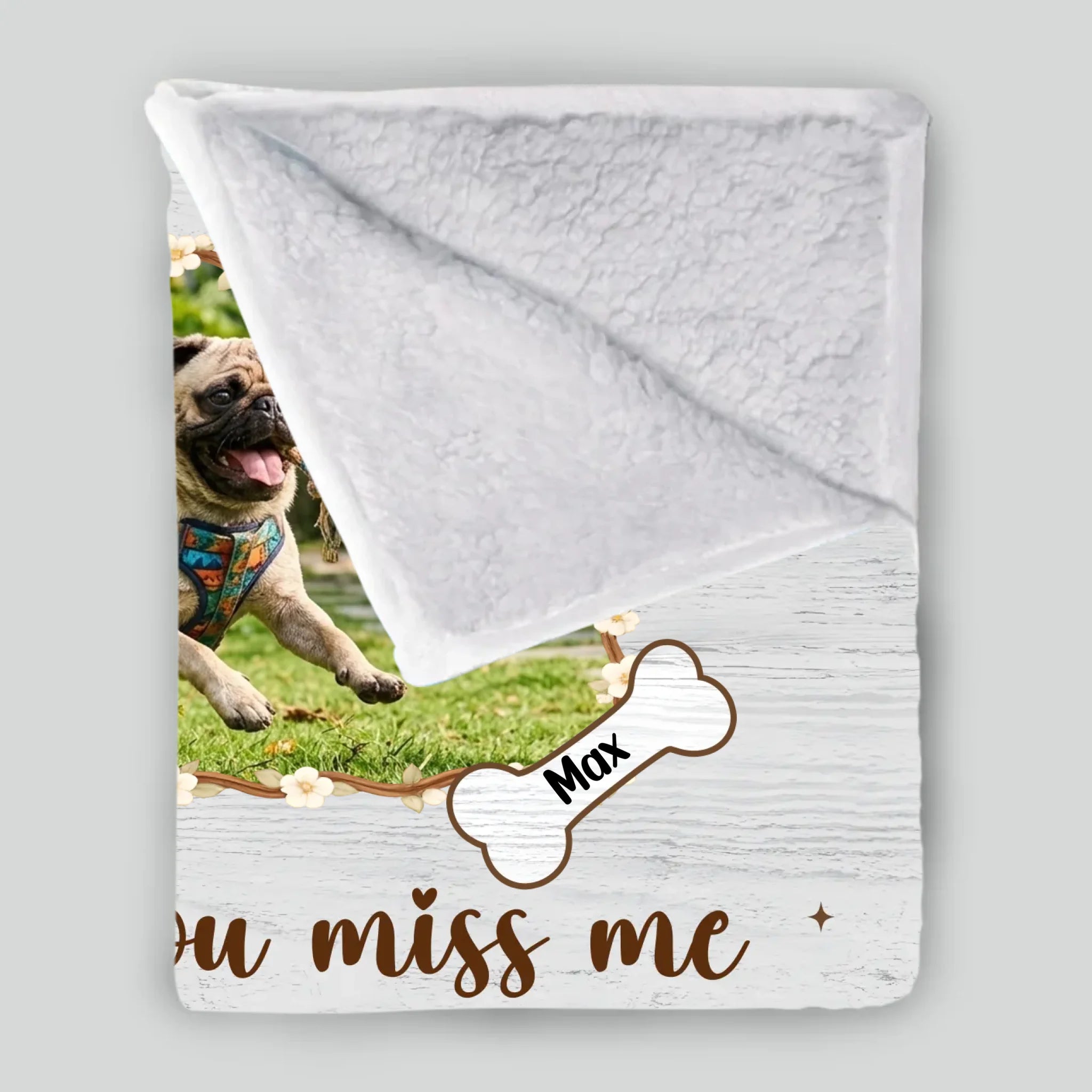 Custom Pug Lover Blanket With Picture - When You Miss Me, Have No Fear Gift | 89Prints