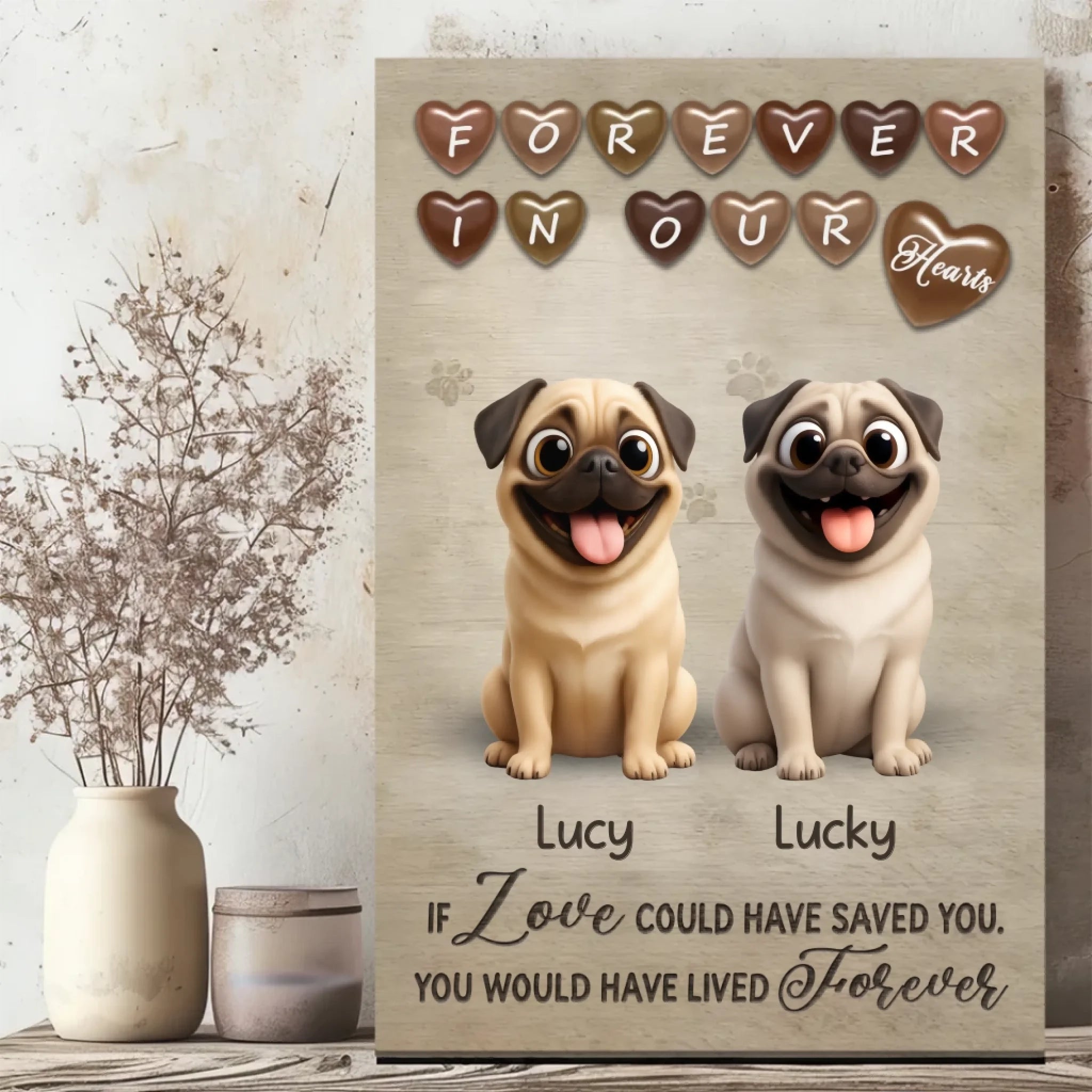 Customized Pug Lover Canvas – If Love Could Have Saved You Gift | 89Prints