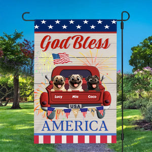 Custom Pug Garden Flag – Bless America With Your Dog’s Name | 89Prints