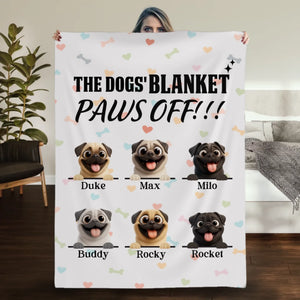 Personalized Pug Blanket - Funny Paws Off Dog Lover Gift With Names | 89Prints