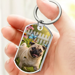 Custom Pug Keychain – “Always In My Heart” Memorial Design With Name | 89Prints