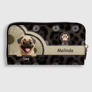Personalized Pug Wallet - Custom Pet Illustration Leather Purse | 89Prints