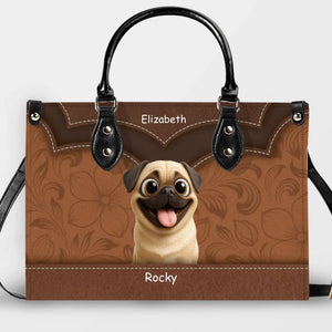Custom Pug Handbag For Women - Layered Heart Stitch Artwork Gift | 89Prints