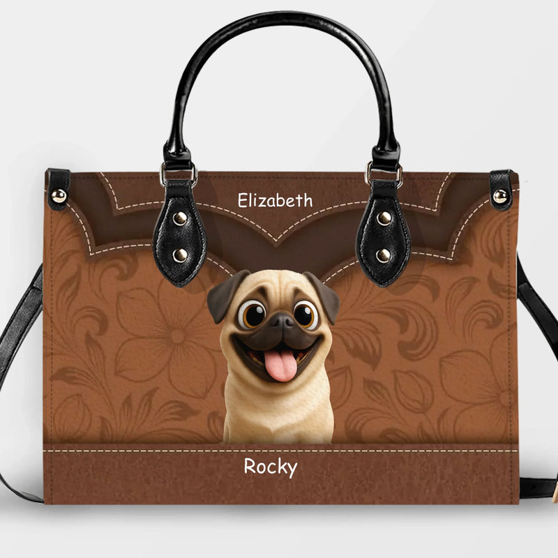 Custom Pug Handbag For Women - Layered Heart Stitch Artwork Gift | 89Prints