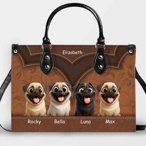 Custom Pug Handbag For Women - Layered Heart Stitch Artwork Gift | 89Prints
