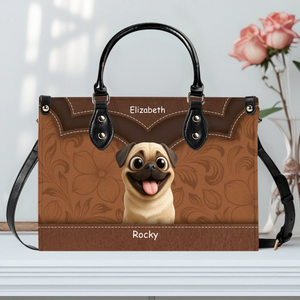 Custom Pug Handbag For Women - Layered Heart Stitch Artwork Gift | 89Prints