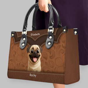 Custom Pug Handbag For Women - Layered Heart Stitch Artwork Gift | 89Prints