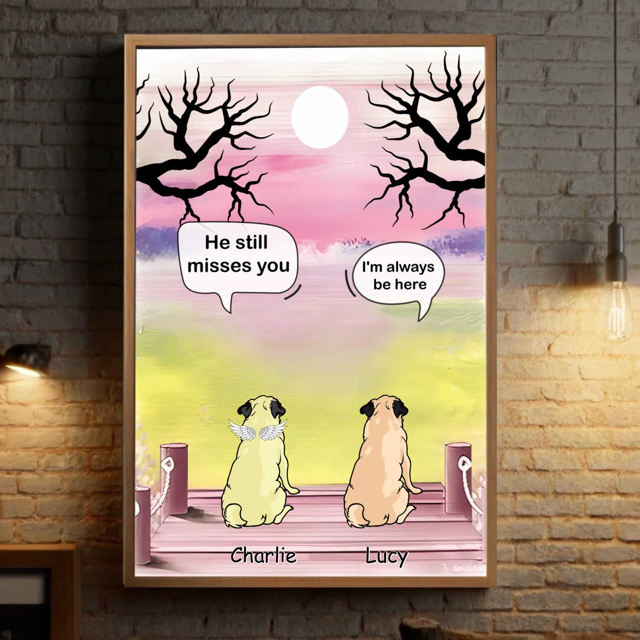 Customized Pug Lover Poster – Sympathy Wall Art For Pet Loss | 89Prints