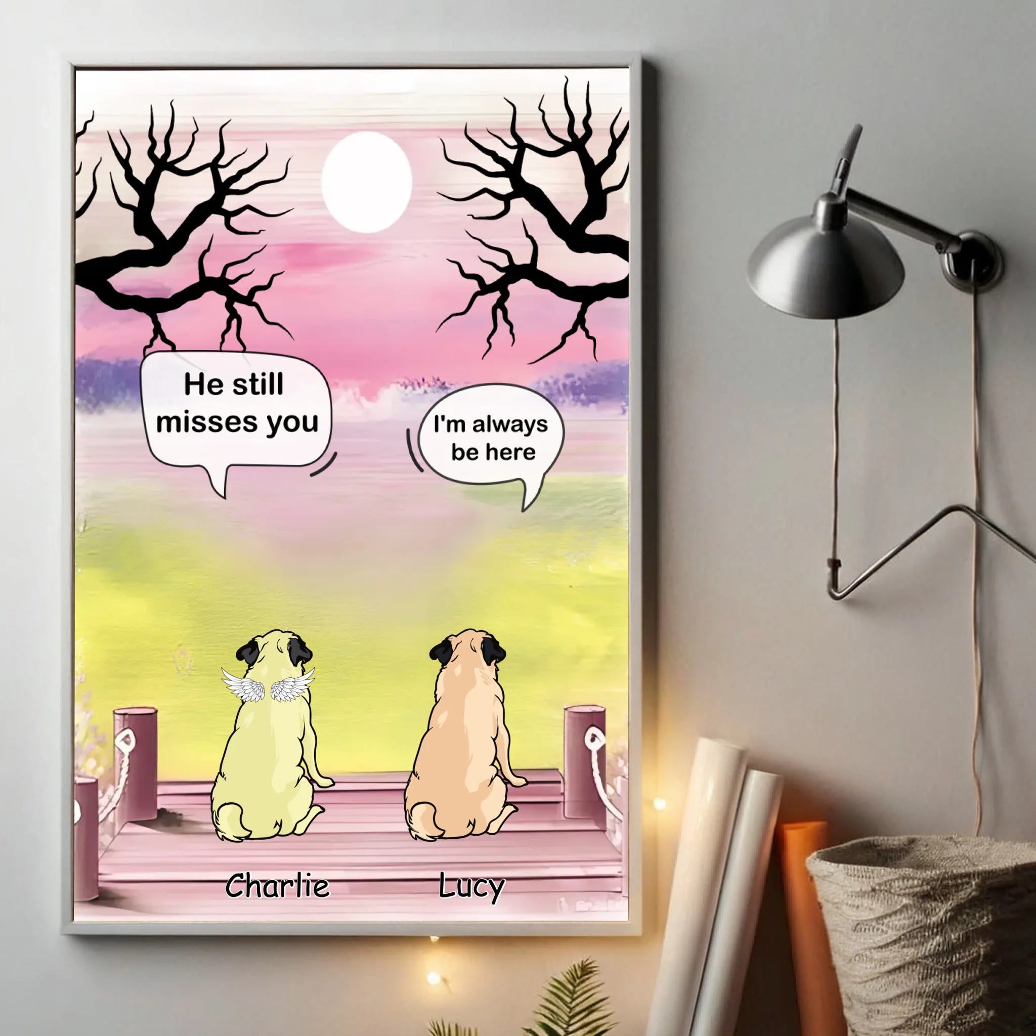 Customized Pug Lover Poster – Sympathy Wall Art For Pet Loss | 89Prints