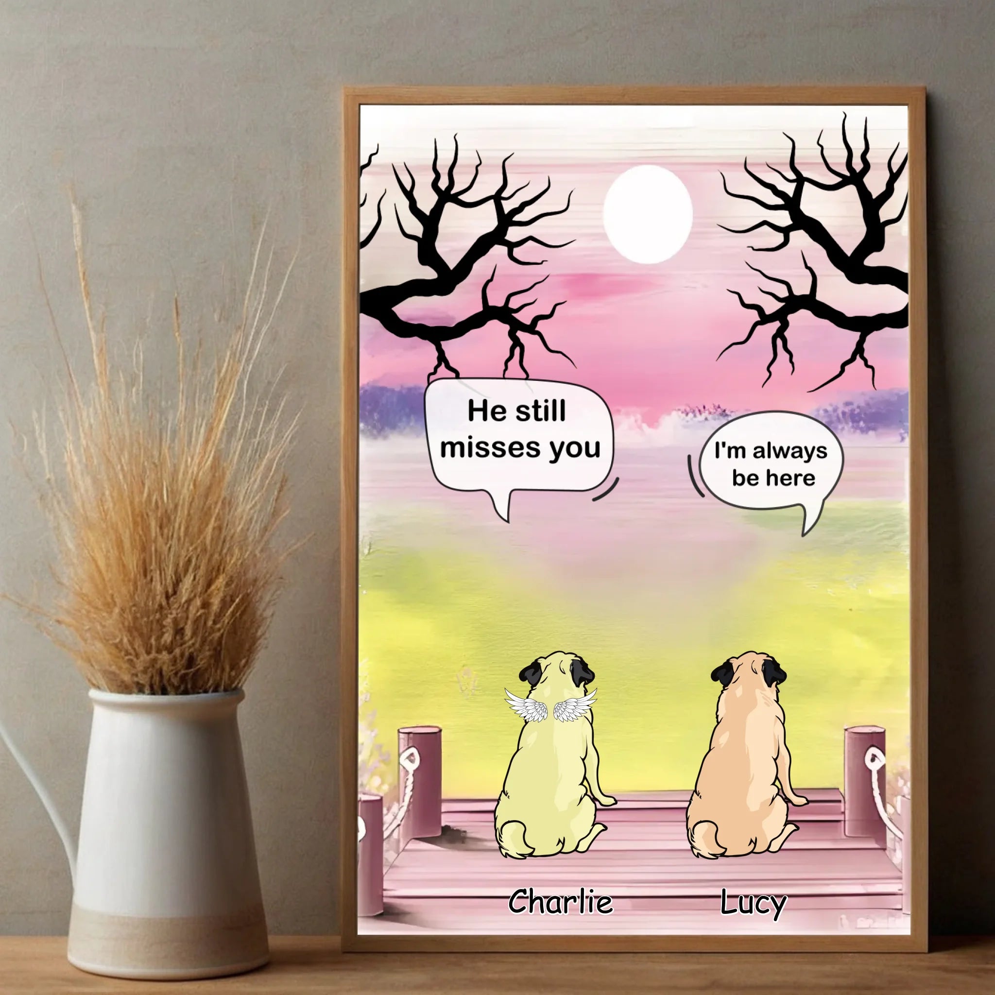 Customized Pug Lover Poster – Sympathy Wall Art For Pet Loss | 89Prints