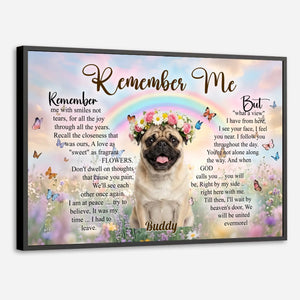 Custom Pug Poster For Dog Lovers - Remember Me With Smiles Not Tears Gift | 89Prints