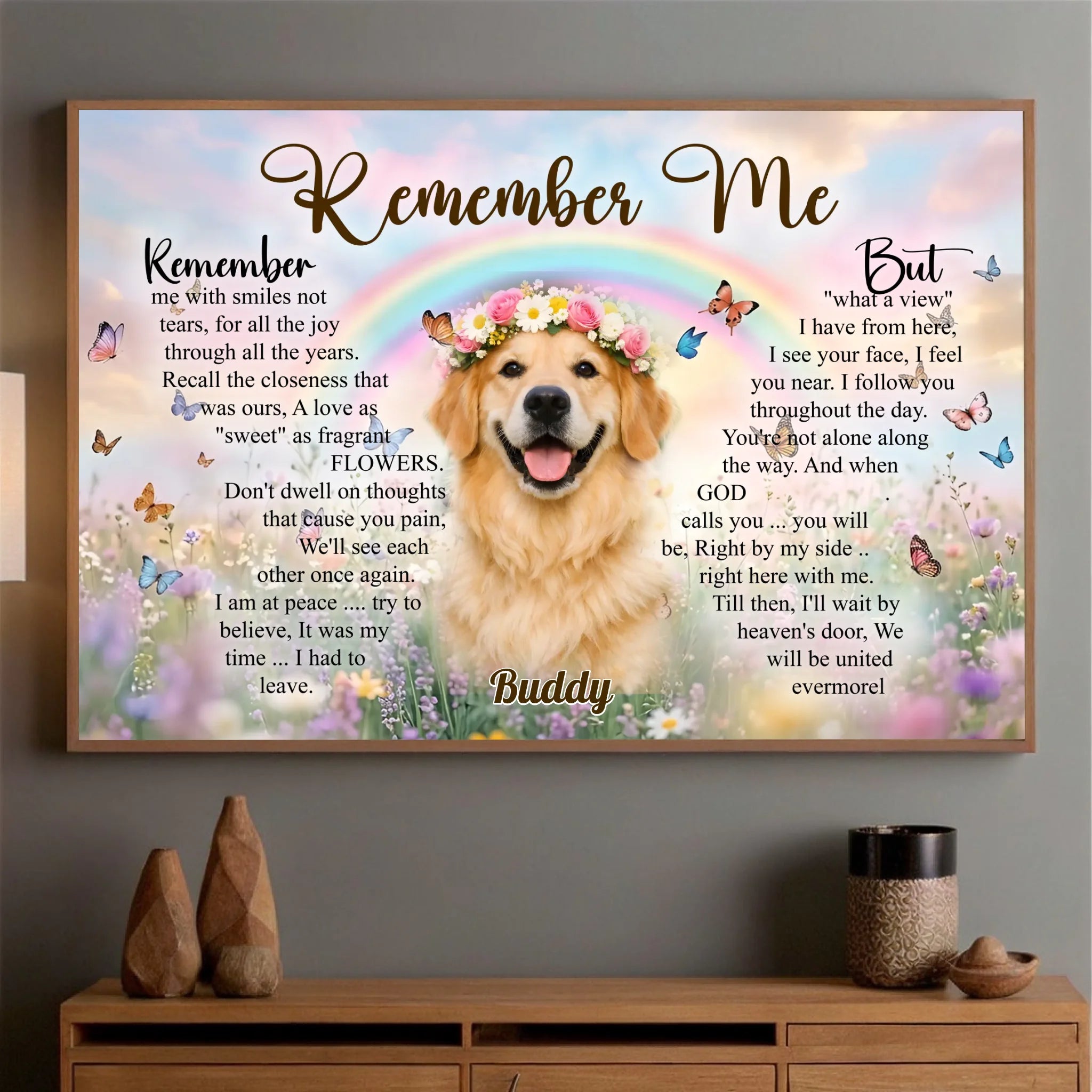 Custom Poster For Dog Lovers - Remember Me With Smiles Not Tears | 89Prints