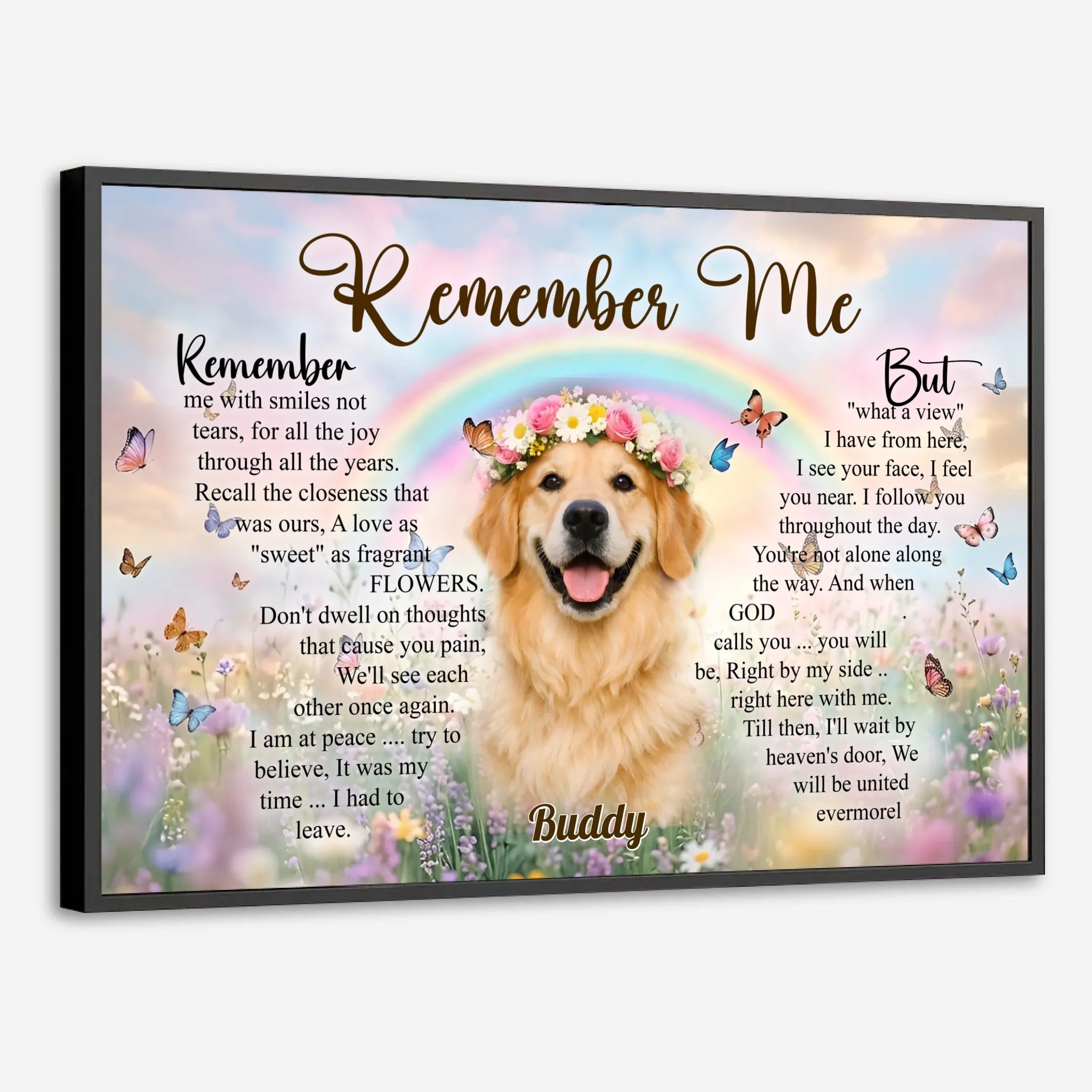 Custom Poster For Dog Lovers - Remember Me With Smiles Not Tears | 89Prints