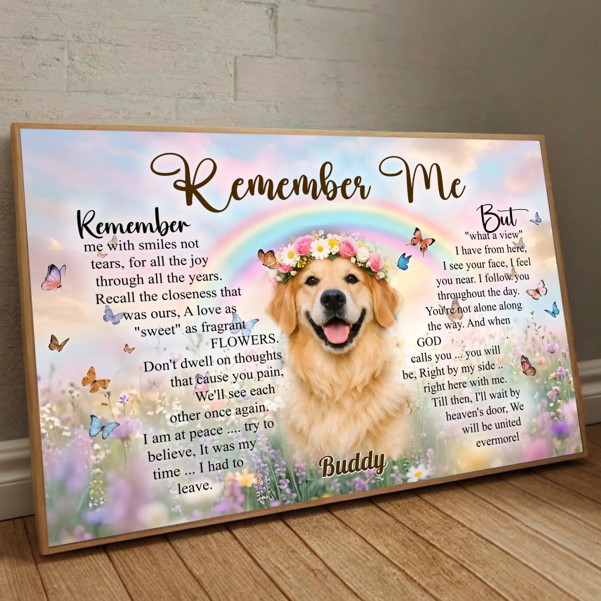 Custom Poster For Dog Lovers - Remember Me With Smiles Not Tears | 89Prints