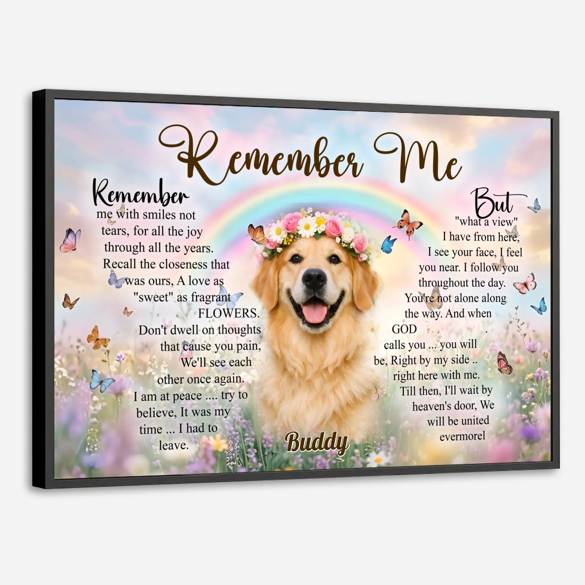 Custom Poster For Dog Lovers - Remember Me With Smiles Not Tears | 89Prints
