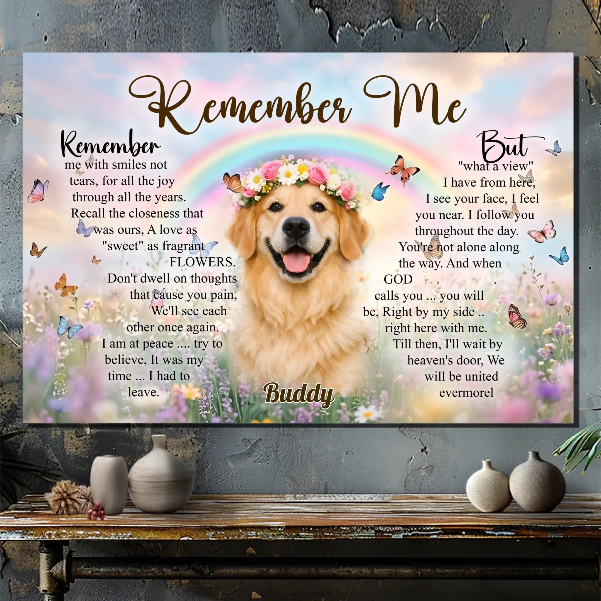 Custom Canvas For Dogs - Remember Me With Smiles Not Tears - 89Prints