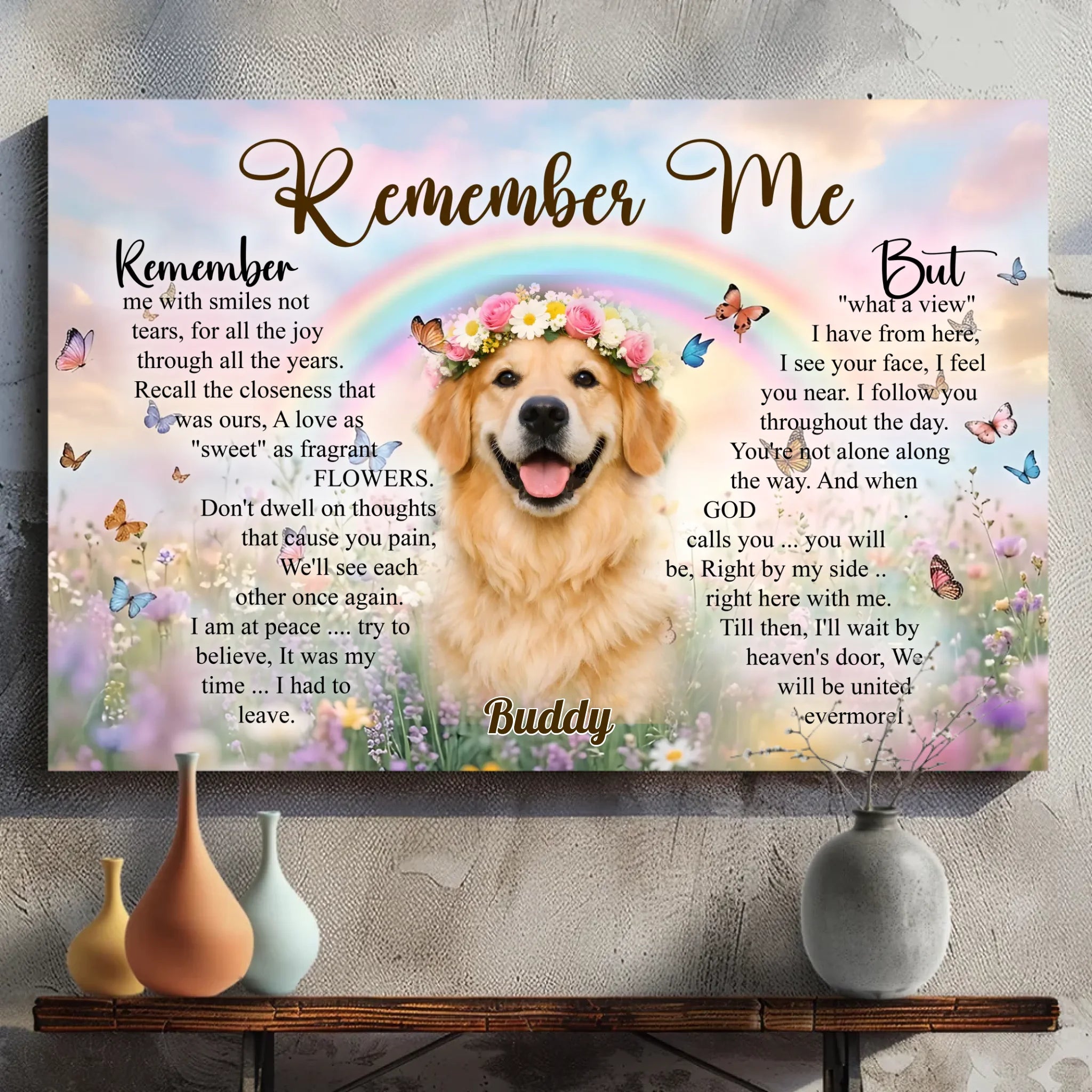 Custom Canvas For Dogs - Remember Me With Smiles Not Tears - 89Prints