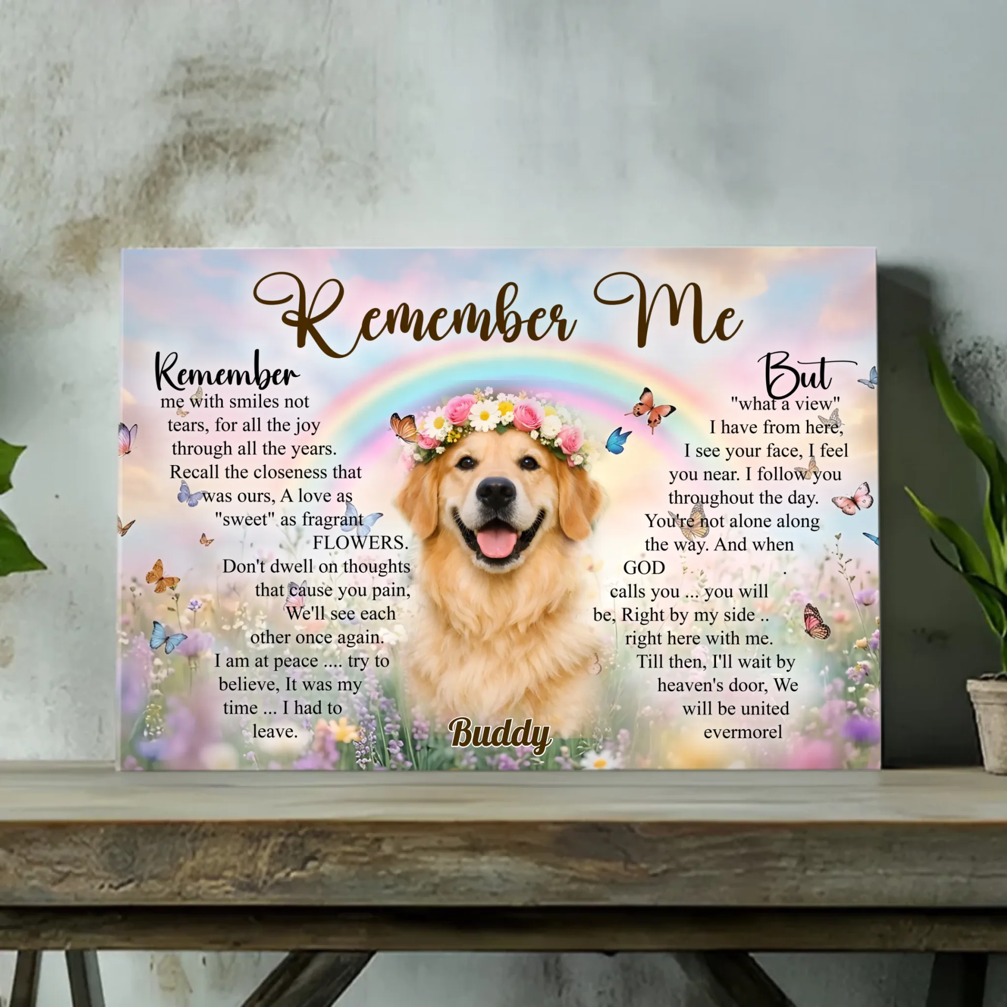 Custom Canvas For Dogs - Remember Me With Smiles Not Tears - 89Prints