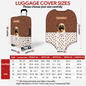 Customized Pug Luggage Cover – Custom Name & Playful Pup Illustration | 89Prints