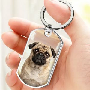 Custom Pug Photo Keychain – Meaningful Dog Memorial Inside Your Heart Tag | 89Prints