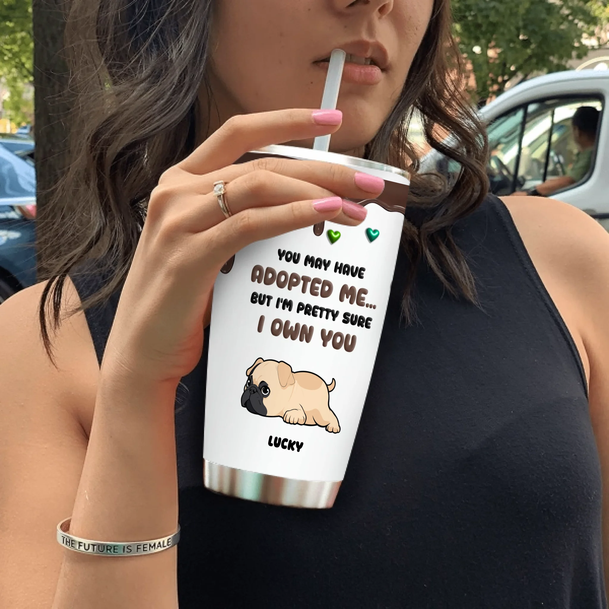 Customized Pug Tumbler - Special You Adopted Me But I Own You Gift For Dog Owners | 89Prints