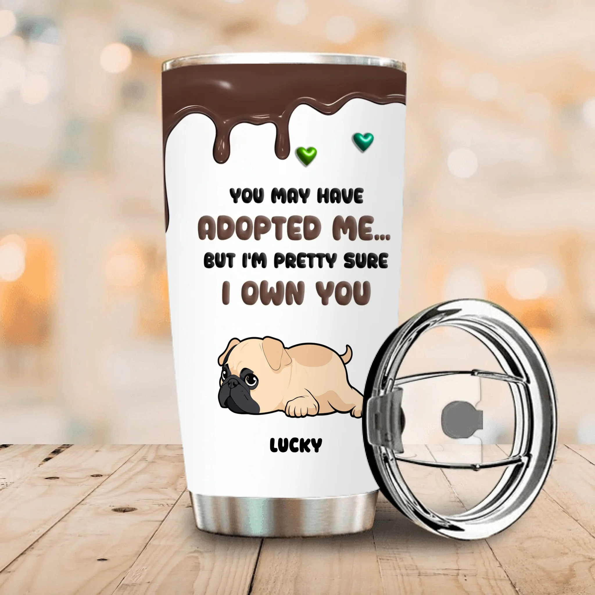 Customized Pug Tumbler - Special You Adopted Me But I Own You Gift For Dog Owners | 89Prints
