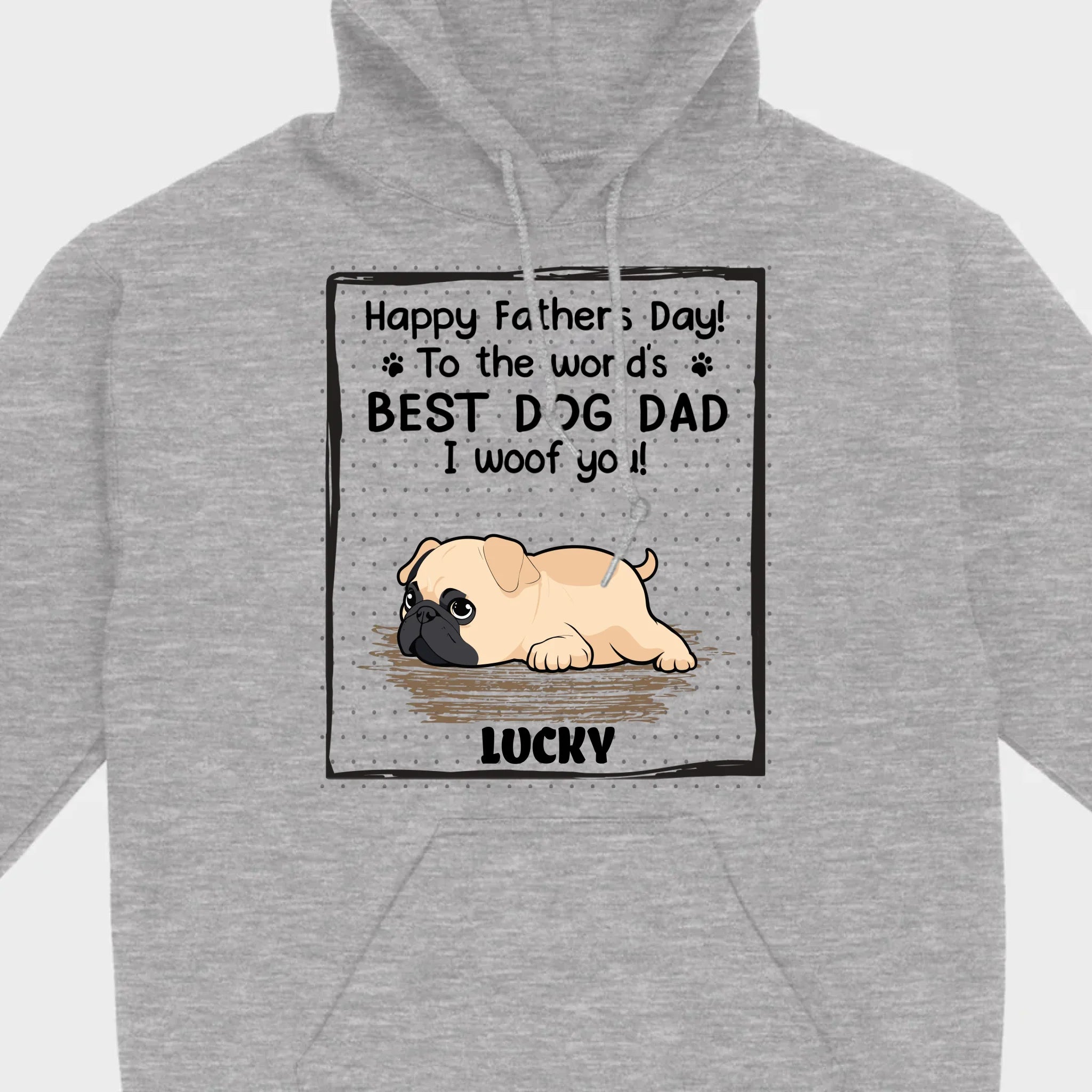 Custom Pug Basic Tee - Happy Father's Day, To The World's Best Dog Dad T-Shirts | 89Prints