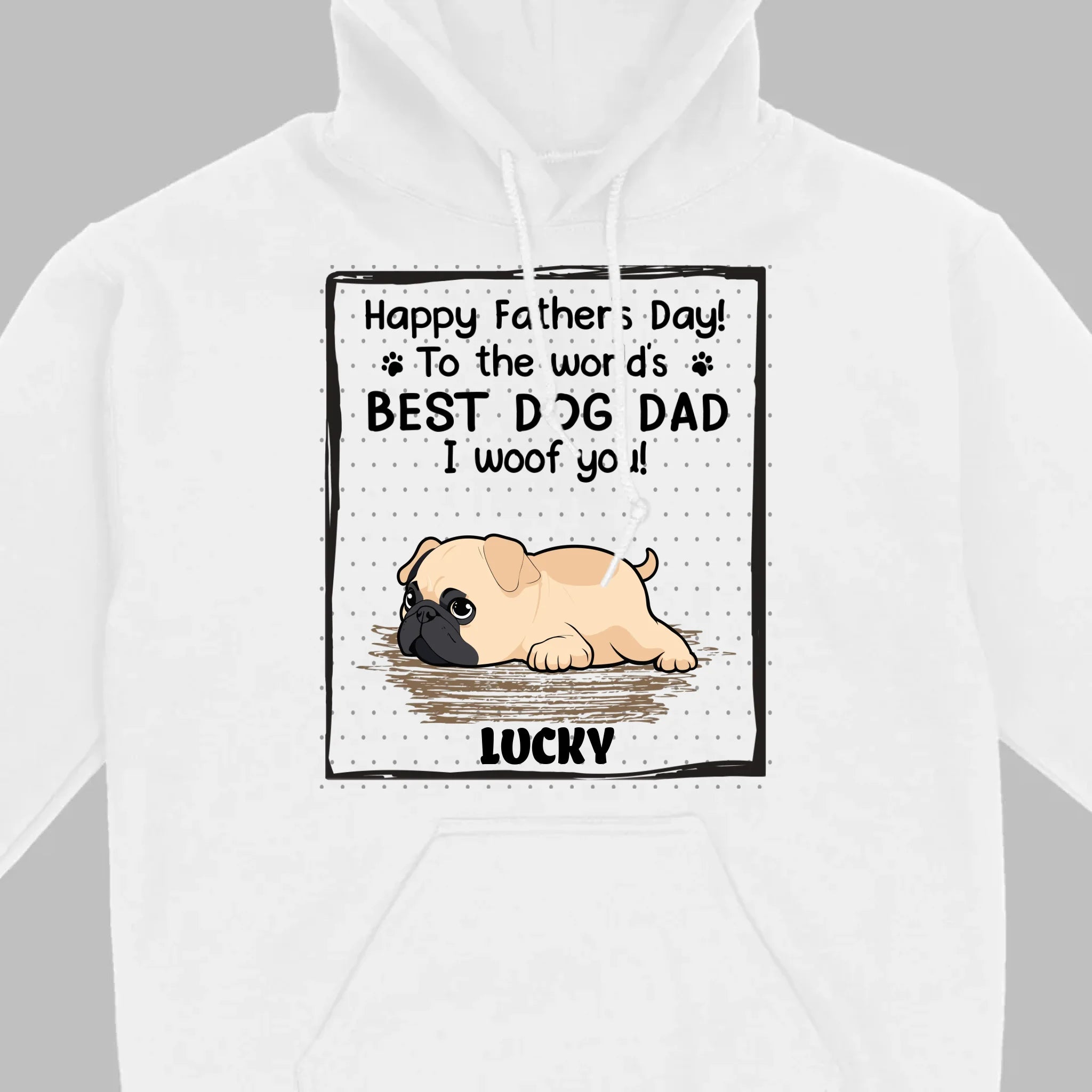 Custom Pug Basic Tee - Happy Father's Day, To The World's Best Dog Dad T-Shirts | 89Prints