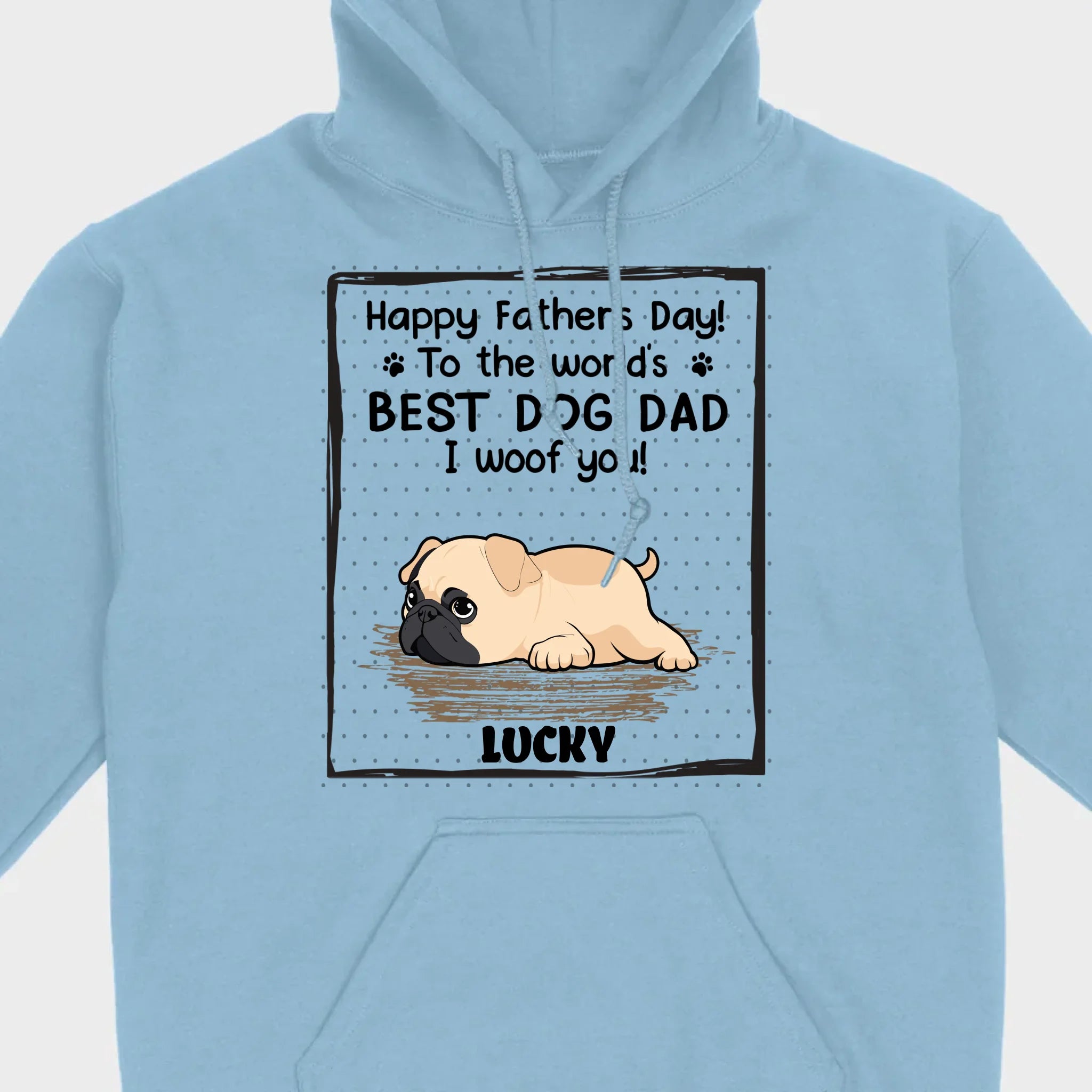 Custom Pug Basic Tee - Happy Father's Day, To The World's Best Dog Dad T-Shirts | 89Prints