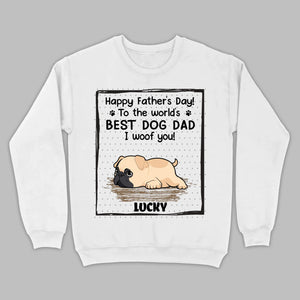 Custom Pug Basic Tee - Happy Father's Day, To The World's Best Dog Dad T-Shirts | 89Prints