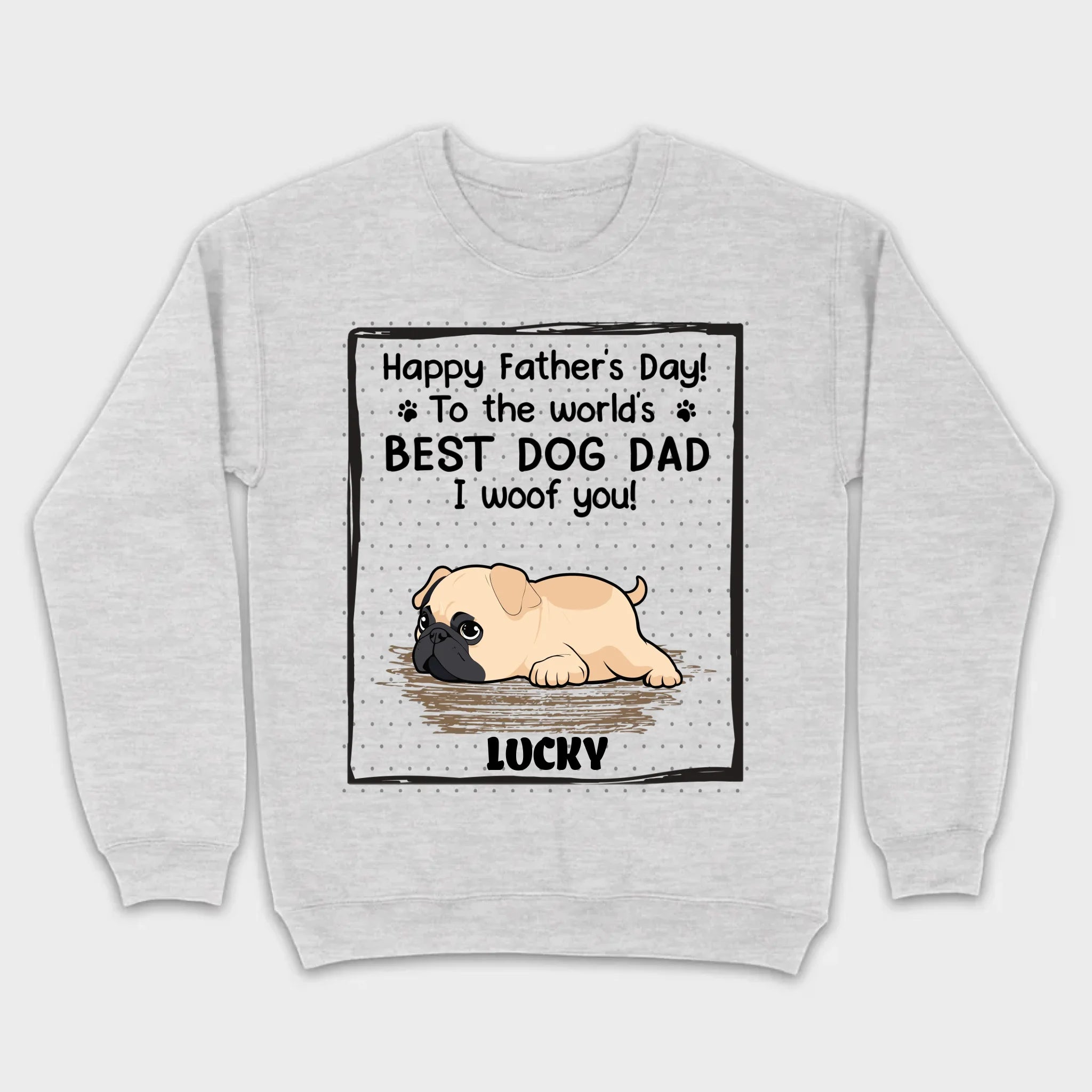 Custom Pug Basic Tee - Happy Father's Day, To The World's Best Dog Dad T-Shirts | 89Prints