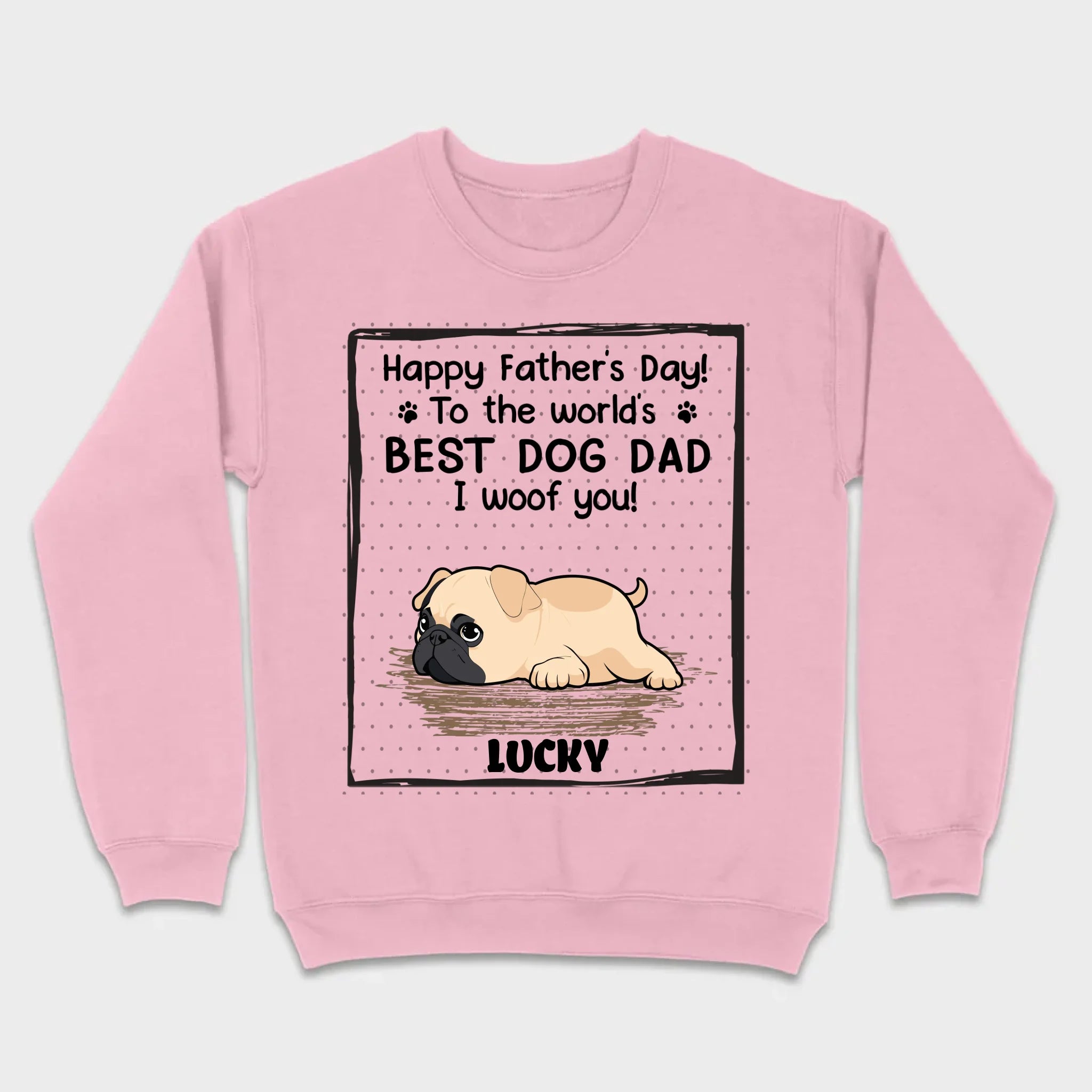Custom Pug Basic Tee - Happy Father's Day, To The World's Best Dog Dad T-Shirts | 89Prints