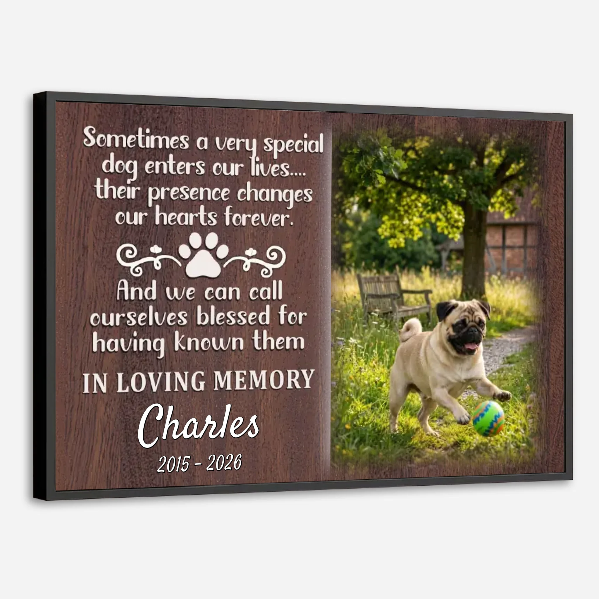 Personalized Pug Memorial Poster – Forever In Our Hearts Tribute For Your Beloved Dog | 89Prints