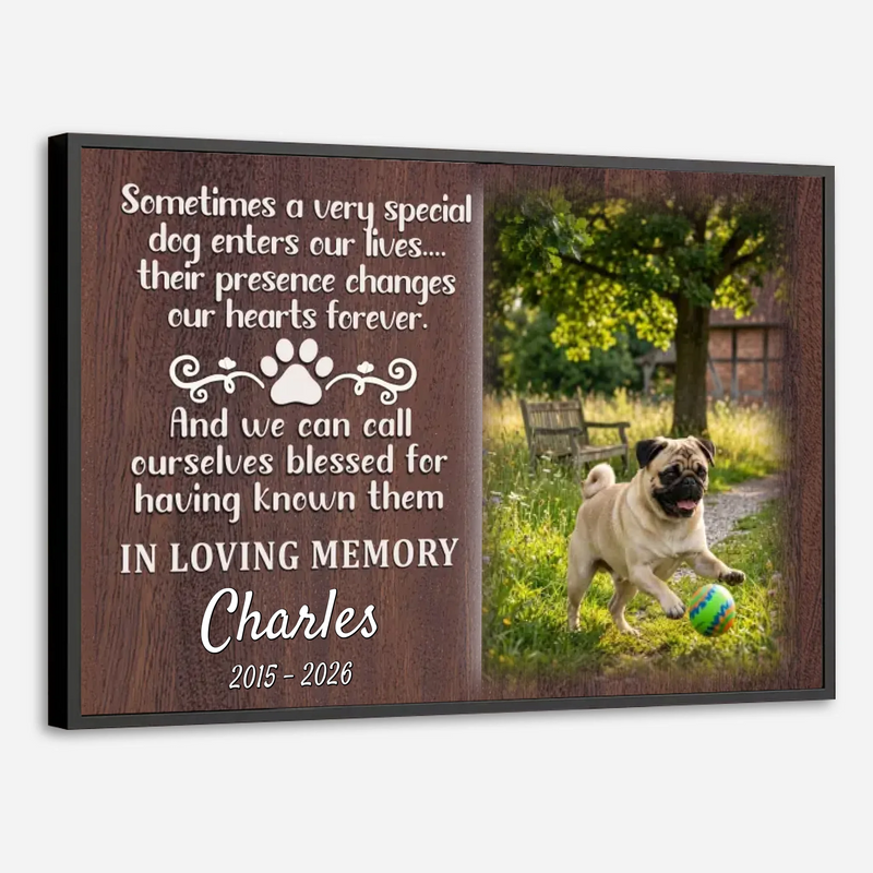 Personalized Pug Memorial Poster – Forever In Our Hearts Tribute For Your Beloved Dog | 89Prints