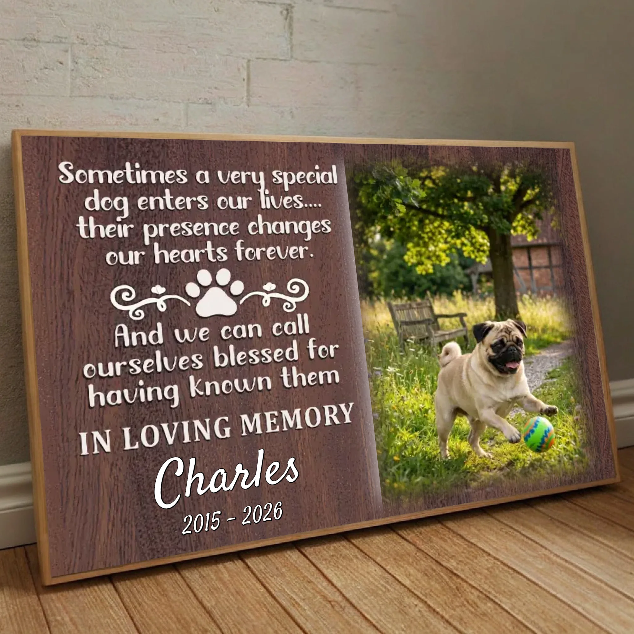 Personalized Pug Memorial Poster – Forever In Our Hearts Tribute For Your Beloved Dog | 89Prints