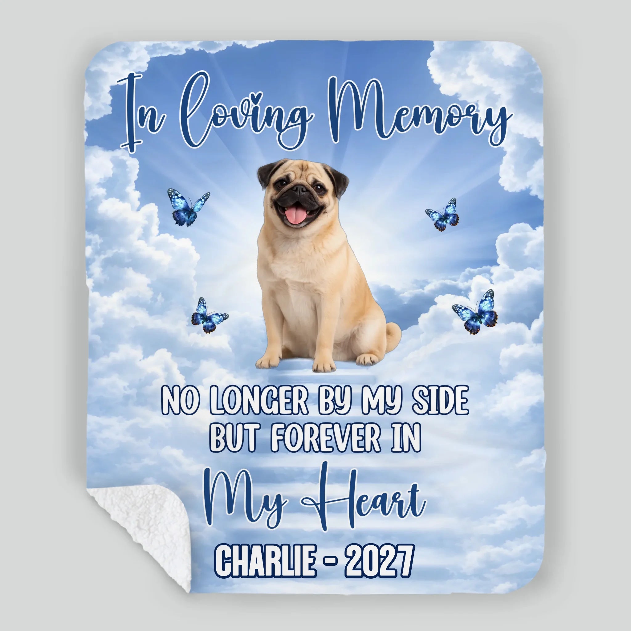Custom Pug Blanket With Name - In Loving Memory Gift For Dog Lovers | 89Prints