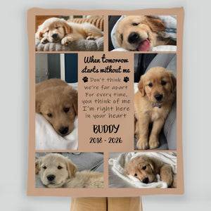 Custom Dog Remembrance Blanket - Sympathy Gift With Multi Photo Collage And Name - 89Prints
