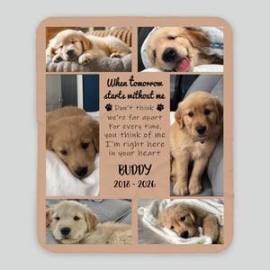 Custom Dog Remembrance Blanket - Sympathy Gift With Multi Photo Collage And Name - 89Prints