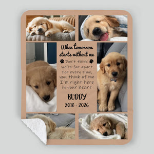 Custom Dog Remembrance Blanket - Sympathy Gift With Multi Photo Collage And Name - 89Prints