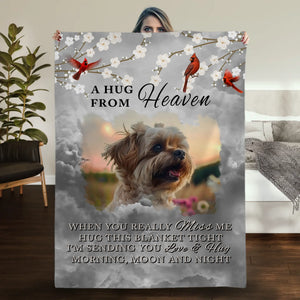 Personalised Dog Memorial Gifts Blanket - A Hug From Heaven, Presents For Dog Lovers - 89Prints