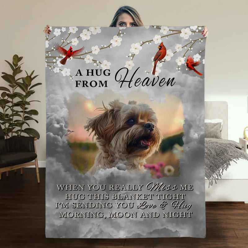 Personalised Dog Memorial Gifts Blanket - A Hug From Heaven, Presents For Dog Lovers - 89Prints