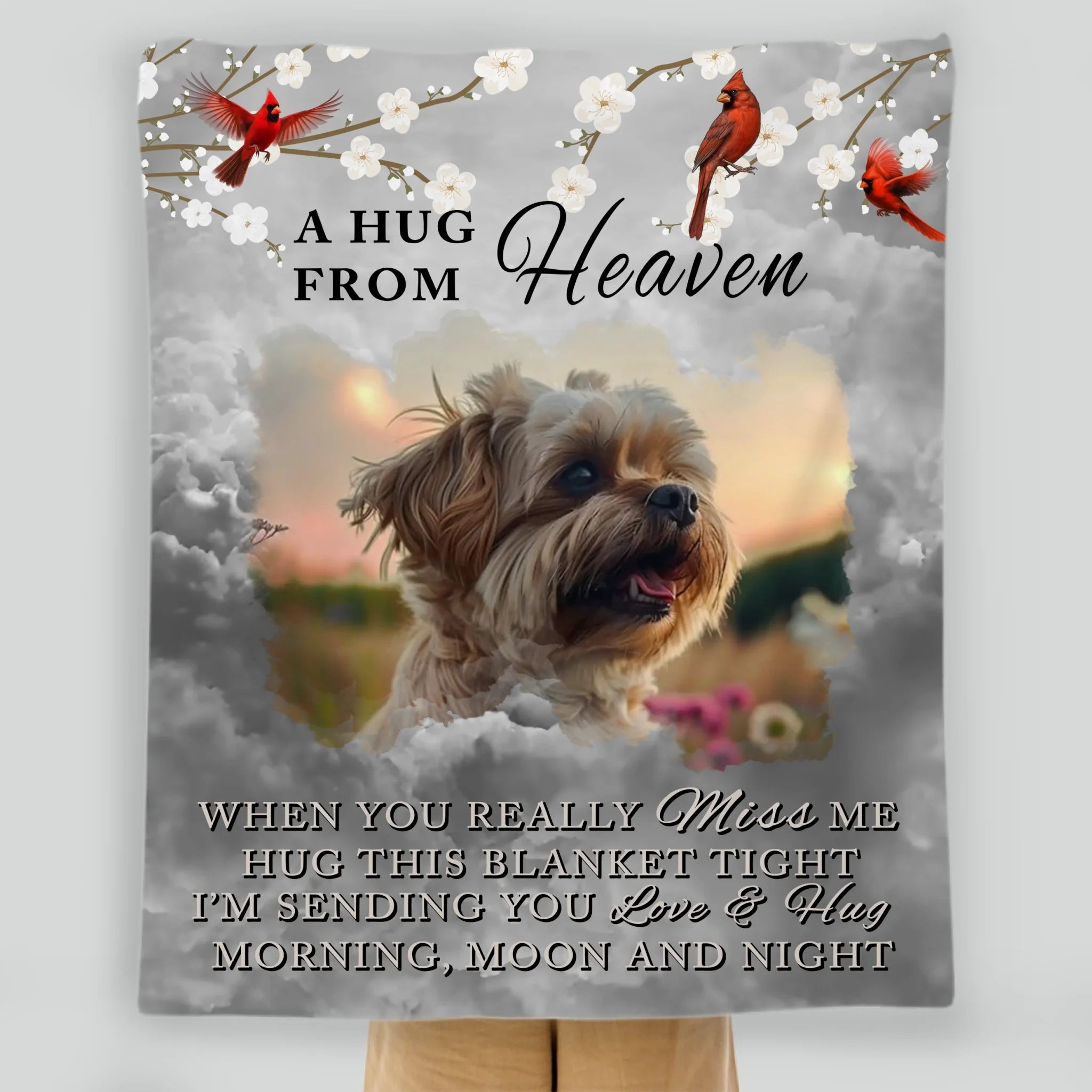 Personalised Dog Memorial Gifts Blanket - A Hug From Heaven, Presents For Dog Lovers - 89Prints