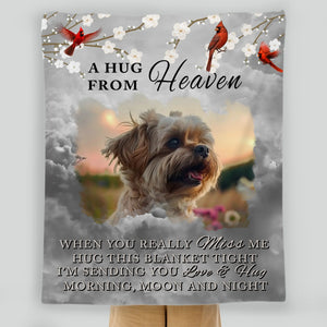 Personalised Dog Memorial Gifts Blanket - A Hug From Heaven, Presents For Dog Lovers - 89Prints