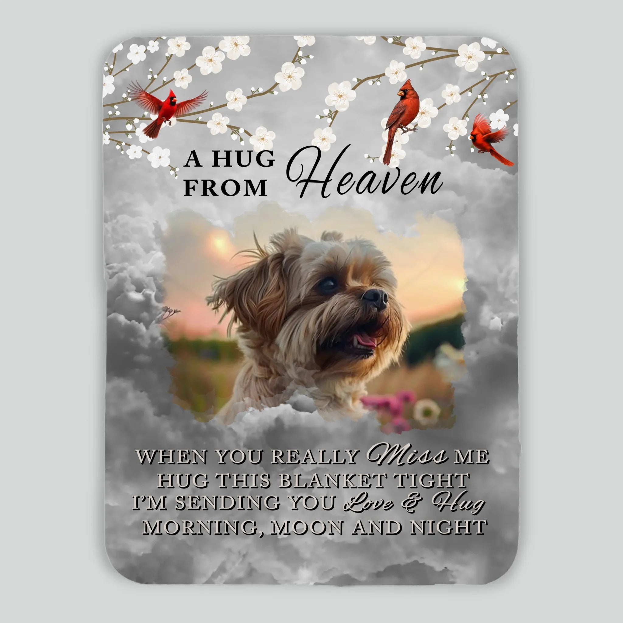 Personalised Dog Memorial Gifts Blanket - A Hug From Heaven, Presents For Dog Lovers - 89Prints