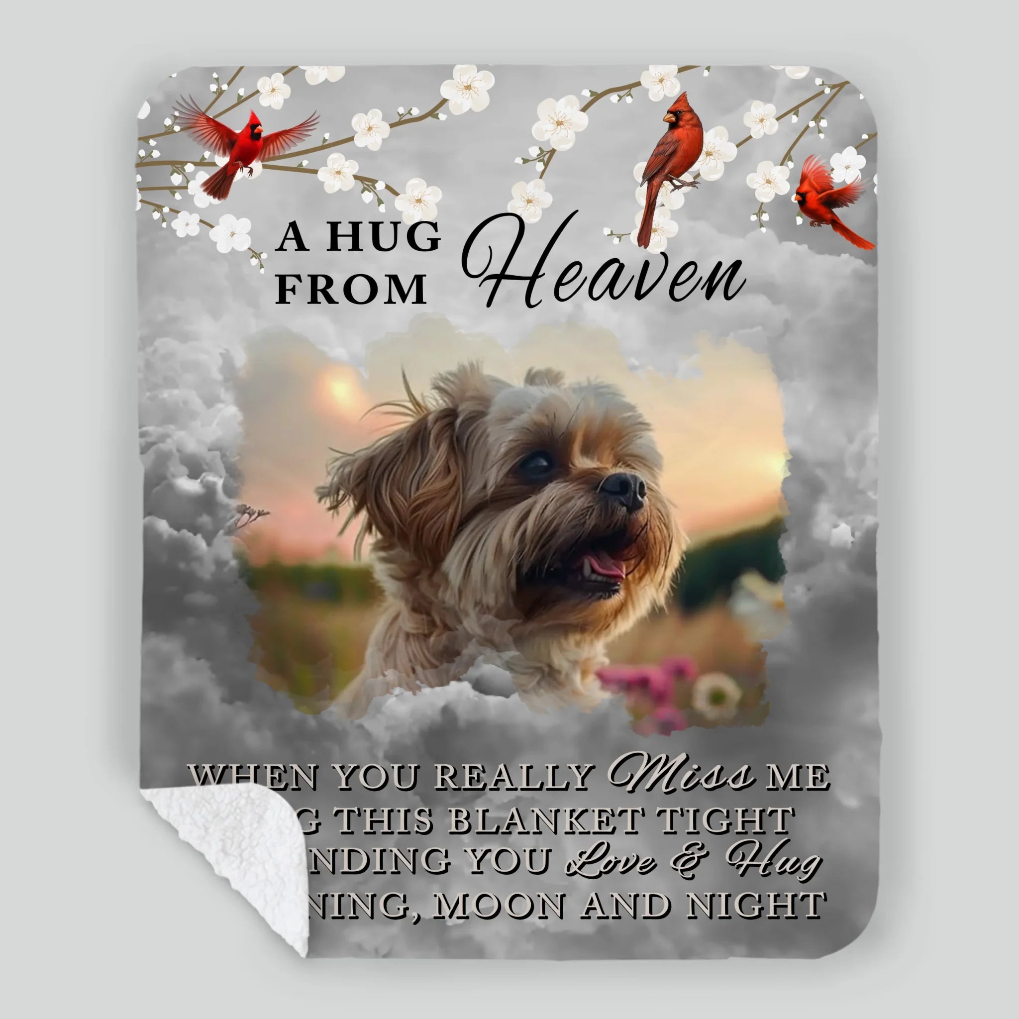 Personalised Dog Memorial Gifts Blanket - A Hug From Heaven, Presents For Dog Lovers - 89Prints