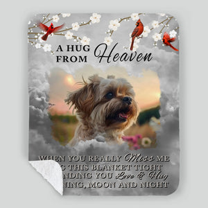 Personalised Dog Memorial Gifts Blanket - A Hug From Heaven, Presents For Dog Lovers - 89Prints