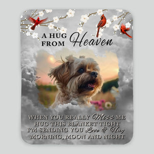 Personalised Dog Memorial Gifts Blanket - A Hug From Heaven, Presents For Dog Lovers - 89Prints