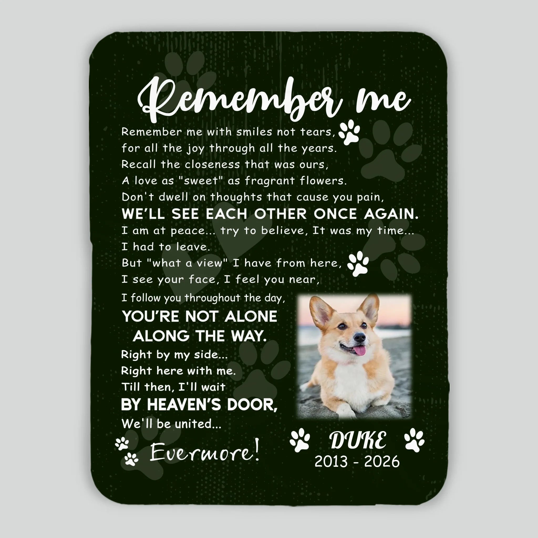 Personalized Dog Loss Blanket - Forever In My Heart Memorial Gift For Dog Owners - 89Prints